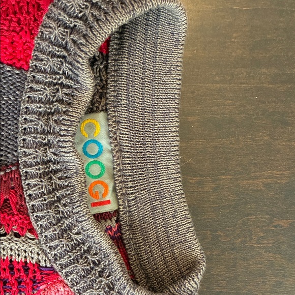 Vintage circa 1990 COOGI Multicolor Red Knit Ensemble Sweater and Skirt Size S - Picture 11 of 16